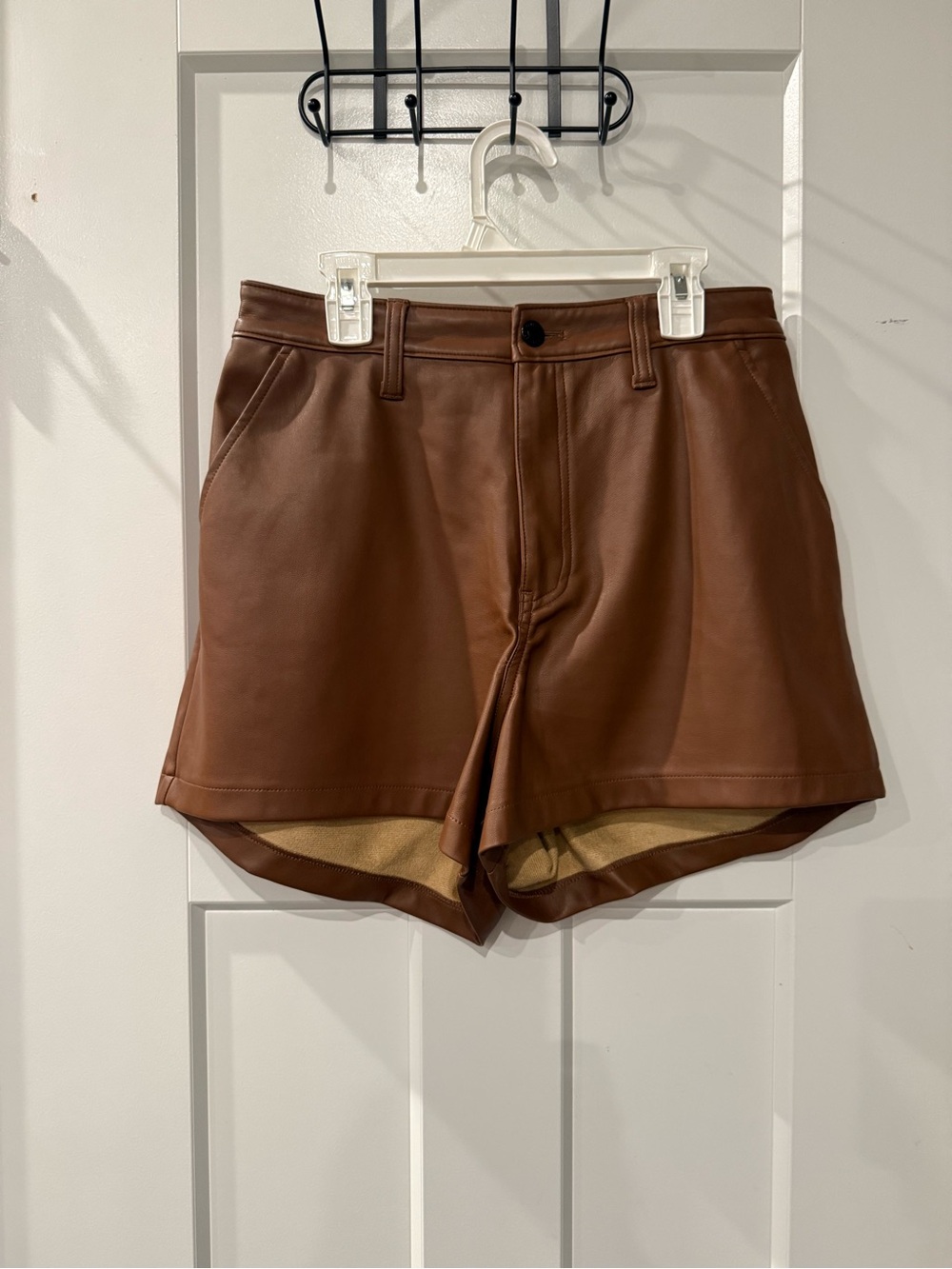 Hollister Brown Faux-Leather High-Waist Women's Shorts